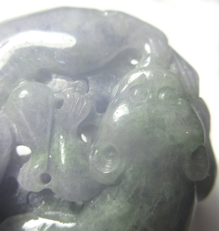 Antique Chinese Purple and Green Jadeite Carving