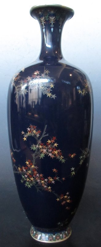 Antique Japanese Cloisonne Vase w/ Birds