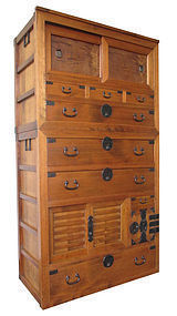 Japanese Large Two Section Choba Tansu (Merchant's Chest)