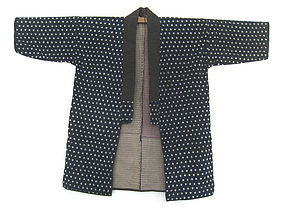 Japanese Antique Indigo Ikat Happi Coat