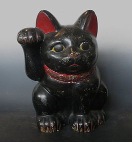 Large Antique Japanese Maneki neko