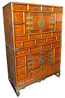 Antique Korean Two Section Chest with Stand