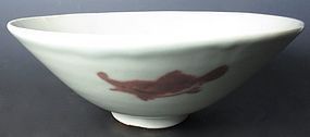 Antique Chinese Porcelain Bowl with Fish