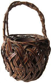Antique Japanese Ikebana Basket