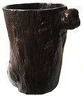 Antique Chinese Burl Scroll Pot