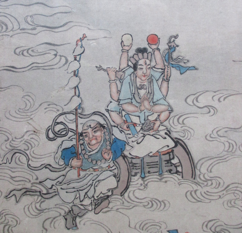 Chinese Antique Painting of Taoist Immortals