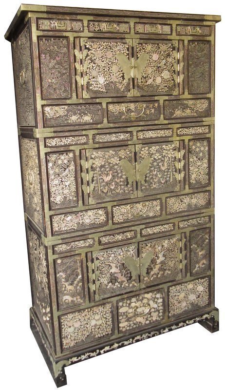 Stunning Korean Three Section Cabinet with Inlay