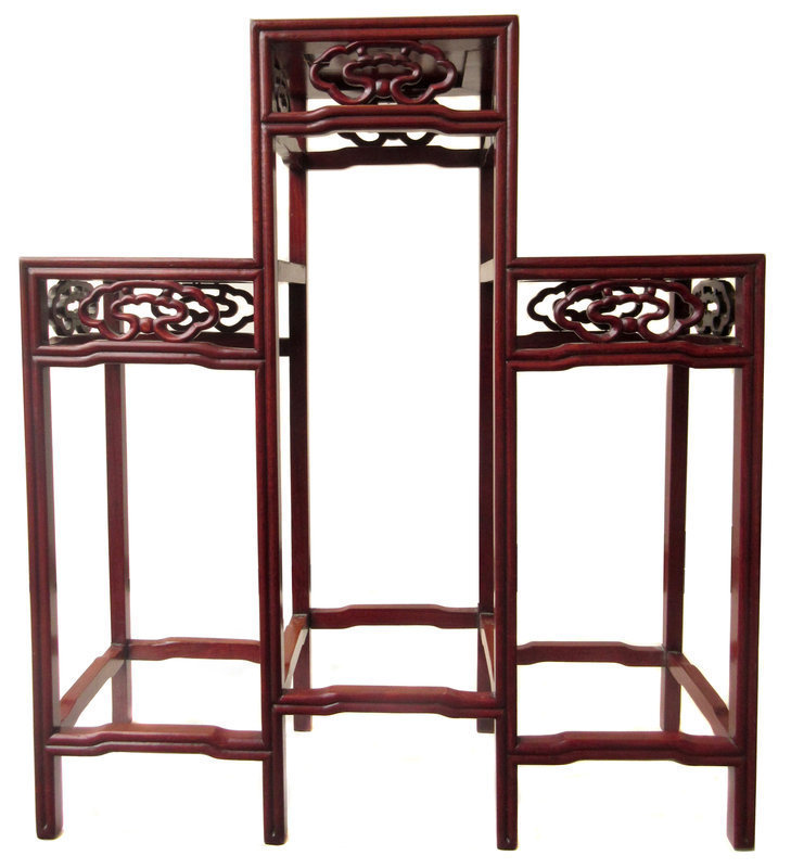 Chinese Three Tiered Hardwood Stand