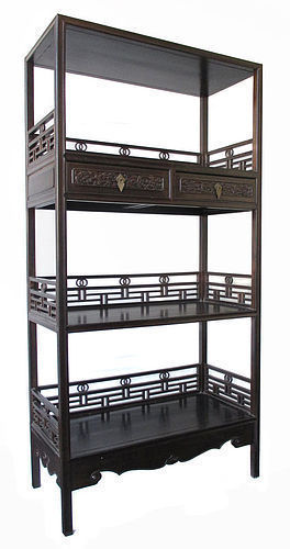 Chinese Antique Jichimu Wood Display Shelf