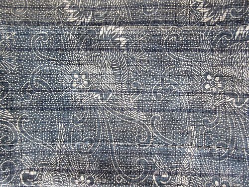 Antique Japanese Izumi Fabric with Cranes