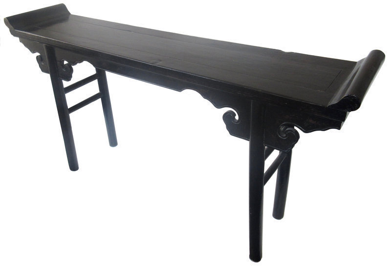Antique Chinese Black Ming Style Altar Table