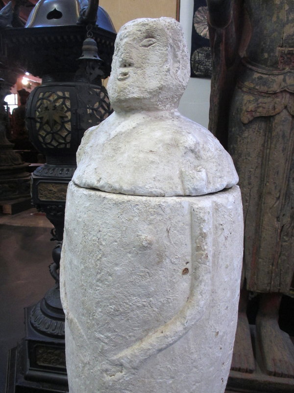 Rare Antique Carved Limestone Burial Jar from the Philippines