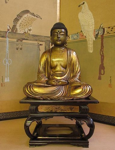 18th C. Japanese Edo Gilt Lacquered Buddha