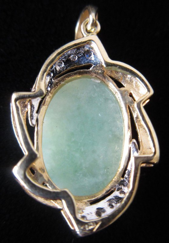 Chinese Jade Pendant in 14K Gold