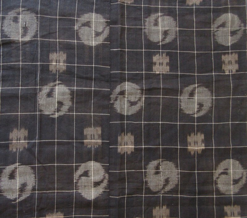 Rare 19th Century Japanese Ikat Egasuri Fabric