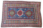 Kazak Hand Knotted Rug with Blue and Red