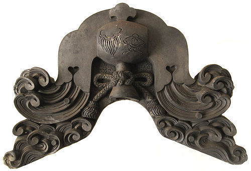Antique Japanese Rooftile w/ Daikoku's Hammer