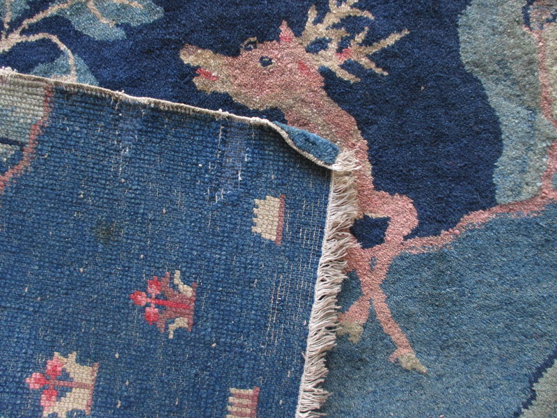 Chinese 19th Century Rug with Deer and Crane