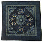 Chinese 19th Century Blue Peking Rug with Peonies