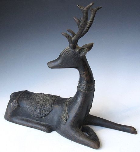 Antique Thai Bronze Deer