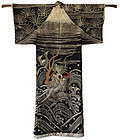 Antique Japanese Theater Dragon and Mount Fuji Robe