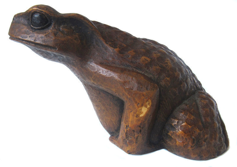 Japanese Bamboo Carved Frog