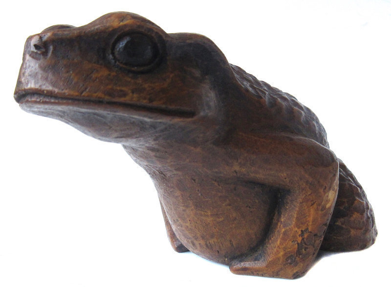Japanese Bamboo Carved Frog
