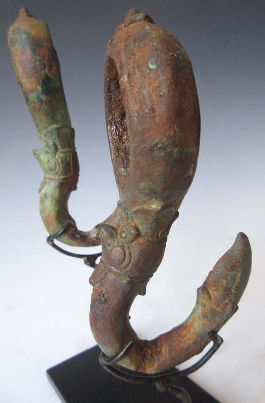 14th Century pair of Cambodian Bronze Hooks