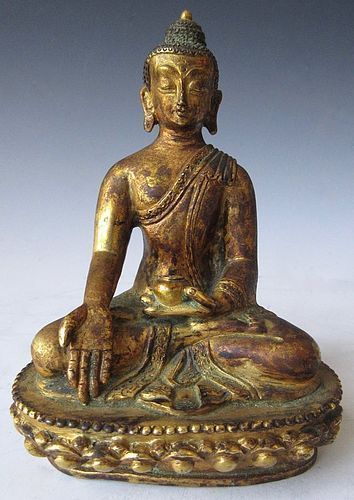 18th Century Tibetan Gilt Buddha Statue