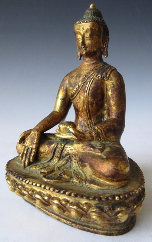 18th Century Tibetan Gilt Buddha Statue