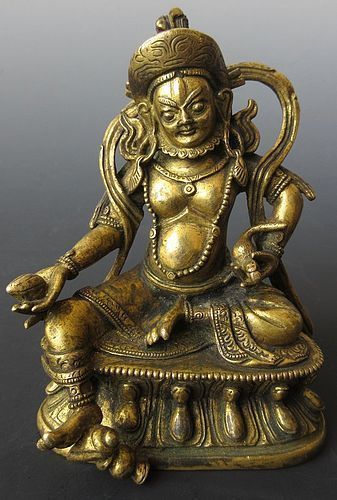 Antique Bronze Sino-Tibetan Statue of Kubera