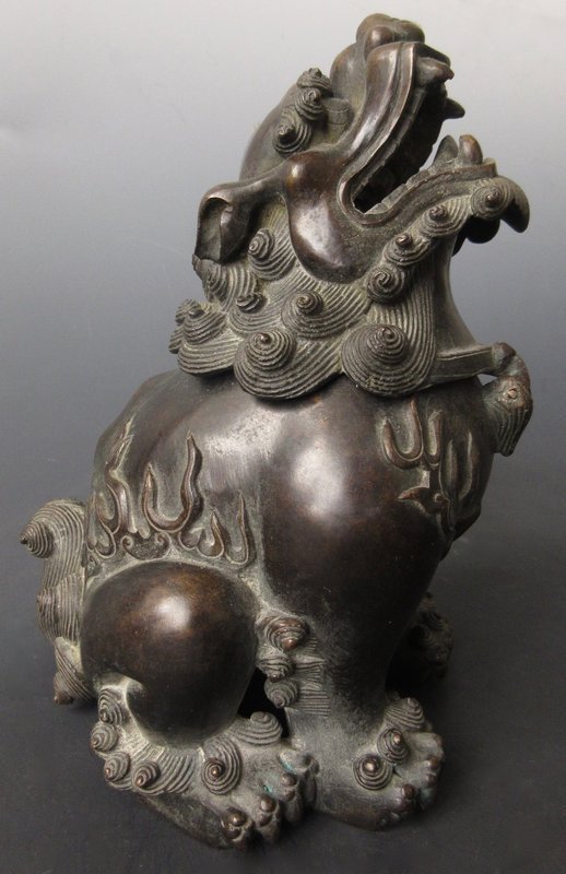 Antique Chinese Bronze Fu Dog Censer