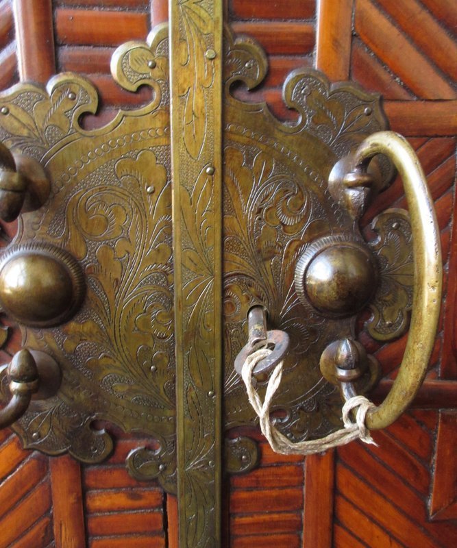 Unusual Korean Chest with Persimmon Interior