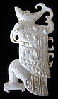 Chinese Shang Dynasty "Chicken Bone" Jade Bird Carving
