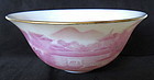 Chinese Peking Glass Bowl with Pink Landscape