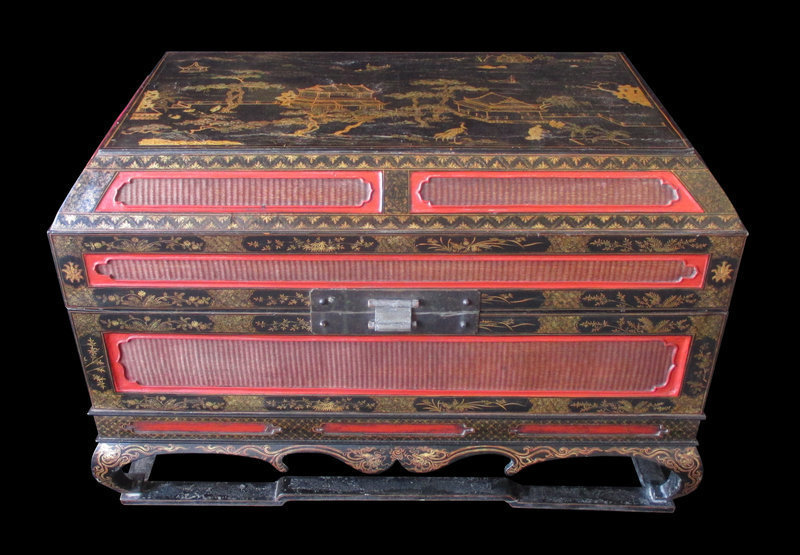 Rare Chinese Pair of Imperial Lacquer Storage Trunks