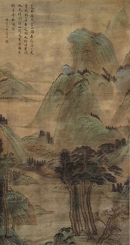 Antique Chinese Landscape Scroll