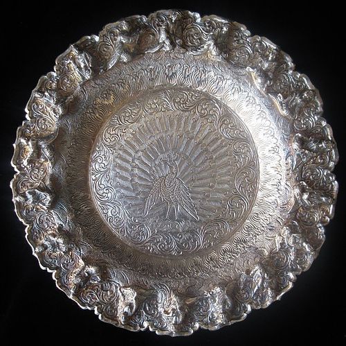 Antique Burmese Sterling Silver Dish