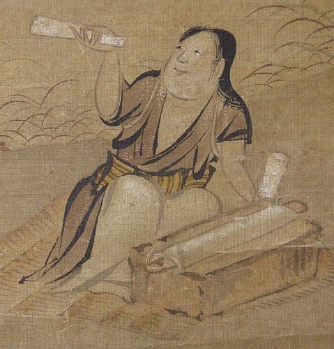 Japanese Momoyama Scroll Painting of a Woman
