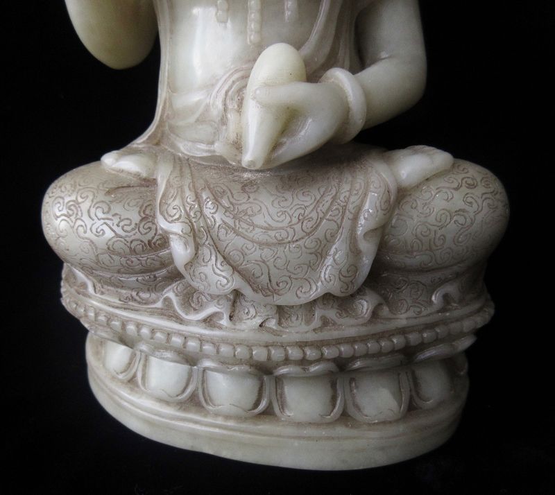 Antique Chinese Stone Quanyin Carving