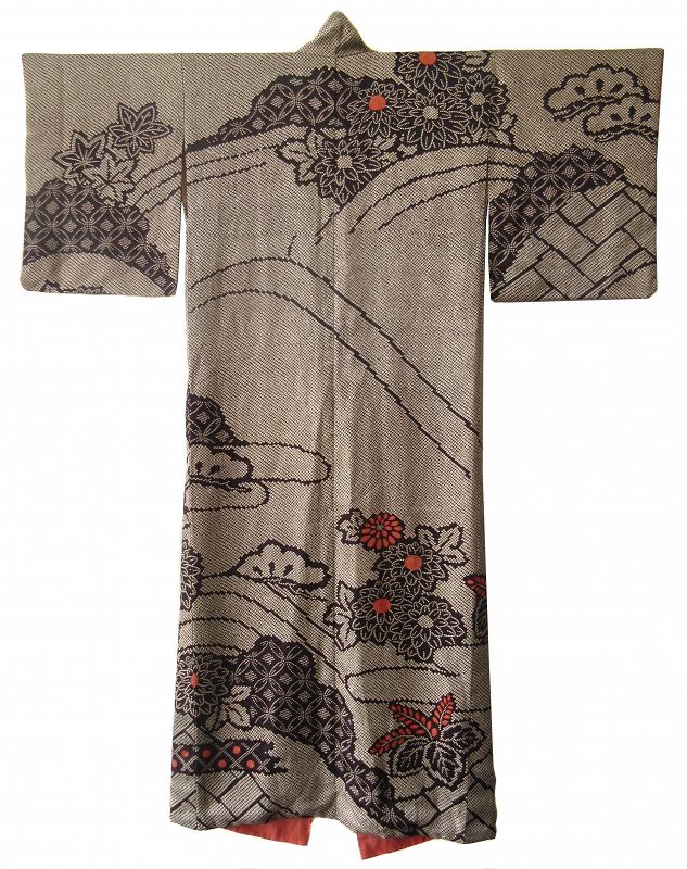 Japanese Silk Kimono with Flowers