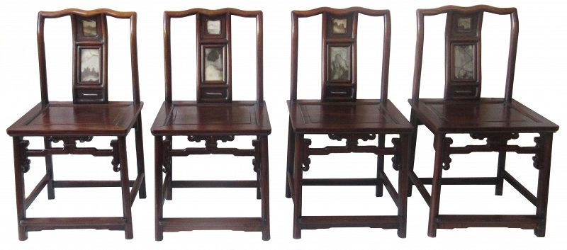 Antique Chinese Mahjong Table and Chairs Set