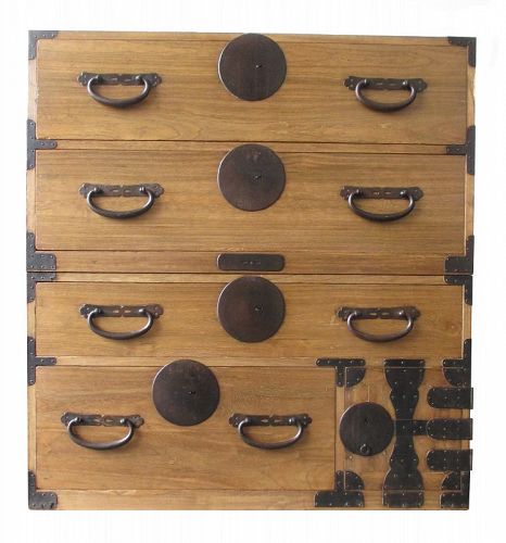 Japanese Antique Two Section Isho Tansu,  Meiji Period