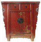 Antique Chinese Red Lacquer Cabinet