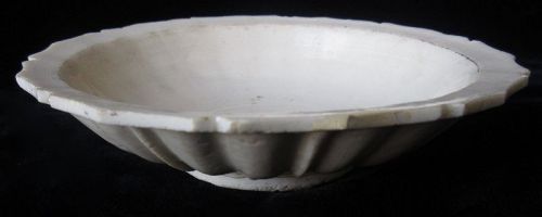 Antique Chinese White Porcelain Scalloped Plate