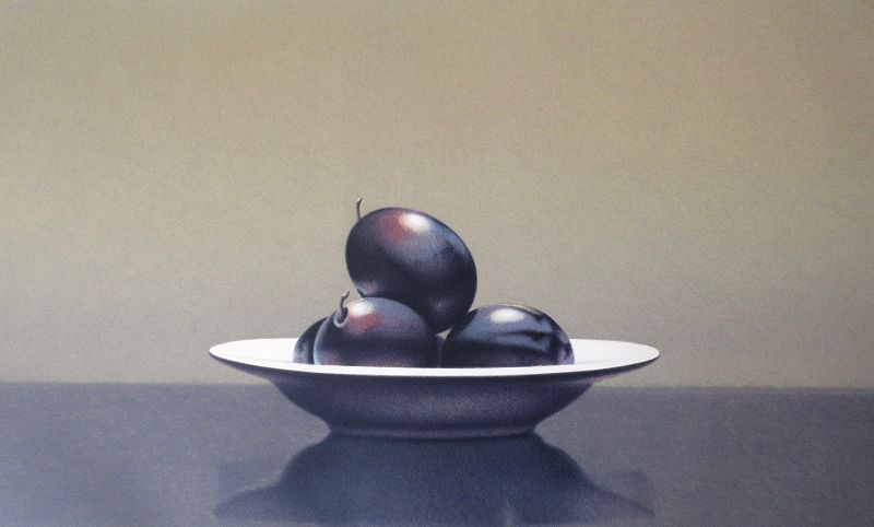 Lithograph Print by Guy Diehl - Still Life with Italian Plums