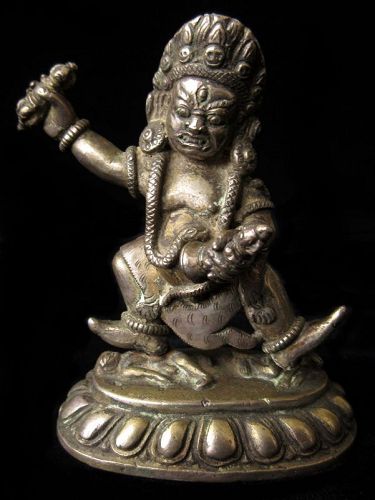 18th Century Tibetan Silver Mahakala