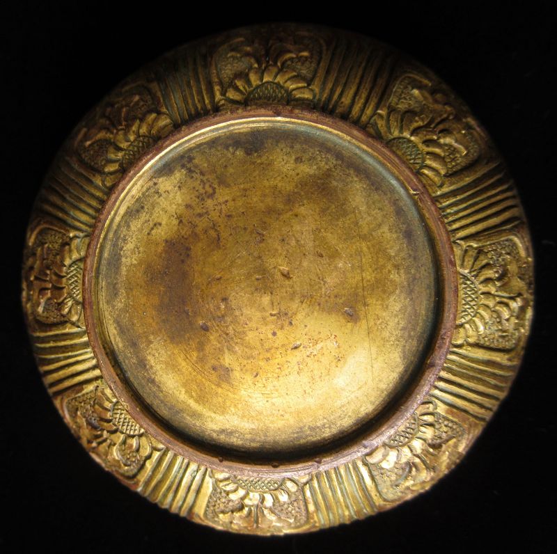 18th Century Tibetan Gilt Bronze Ritual Vessel