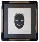 Japanese Framed Black Noh Mask Print