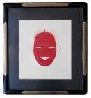 Japanese Framed Red Noh Mask Print